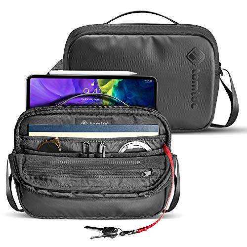 tomtoc Borsa a tracolla per iPad Pro da 11 pollici, Messenger Bag per iPad Air da 10,5 pollici, iPad Pro, iPad da 9,7, Microsoft Surface Go, con Smart Organization per Accessori