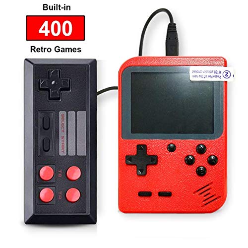 SeeKool Console di Giochi Portatile, Console di Gioco Retro FC LCD Classico da 3,0 Pollici 400 Classic Giochi, TV Output Videogioco Ricaricabile per Genitori dei Bambini Amici (Rosso)