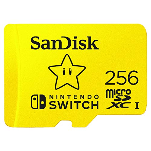 SanDisk MicroSDXC UHS-I Scheda per Nintendo Switch 256 GB, Modello 2019, Official Nintendo Licensed Product, Giallo (Yellow)