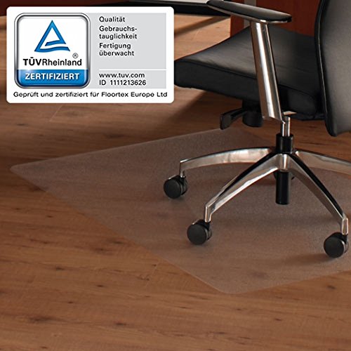 Floortex, tappetino ULTIMAT II, per la protezione del pavimento, adatto per pavimenti duri, dimensioni di 120 x 90 cm, trasparente, al 100 % in policarbonato, certificato TÜV, codice articolo 619500