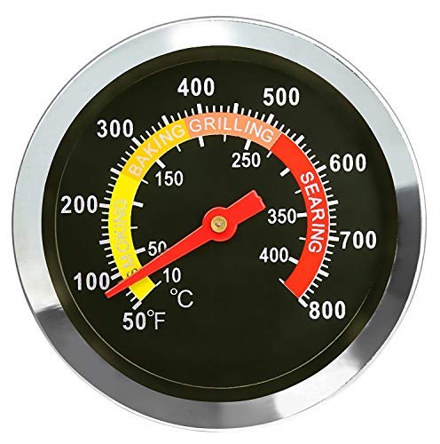 GFTIME Termometri per Barbecue Griglia Barbecue a Gas Accessori Indicatore di Temperatura per Fumatore di Legna, Grill, BBQ, 60 mm Faccia, con Gambo Extra Lungo da 70 mm,10-400 ℃ / 50-800 ℉