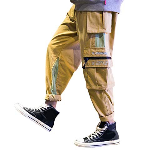 Irypulse Chino Casual Pantaloni Cargo Uomo, Pantaloni Sportivi Moda da Strada Urbana per Adolescenti e Giovani Ragazzi, Pantaloni da Lavoro Sciolto Multi Tasca - Design Originale