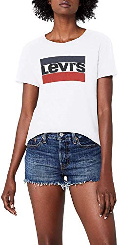 Levi's The Perfect Tee T-Shirt, Bianco (White 297), S Donna