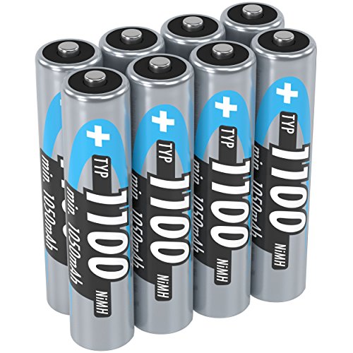 ANSMANN 8x Batterie ricaricabili mini stilo AAA - Tipo 1100 (min. 1050 mAh) 1,2V NiMH - Pila a ricarica veloce - fino a 1000 cicli di ricarica eco-friendly