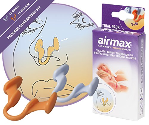 Airmax® | Dilatatore nasale contro la congestione nasale | La respirazione attraverso il naso | anti russare | Pacchetto misura garantita - dimensioni piccole e medie - consigliato dai medici