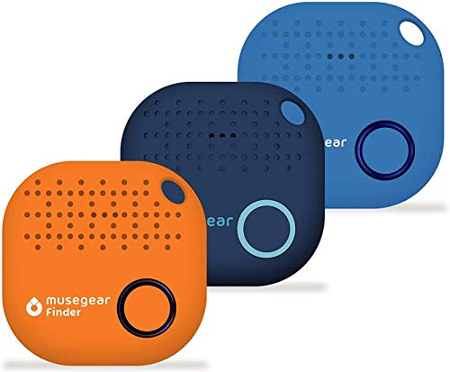 musegear® App Key Finder - 3 Pack - Multi Colour, New Version 2-3X Louder - Darb Blue, Orange And Light Blue - Find Keys, Smartphone, Remote Control - Smartphone Bluetooth GPS Coupling