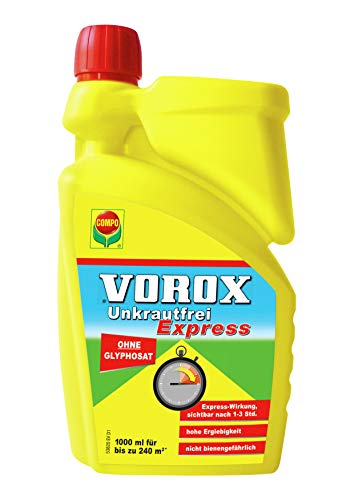Compo Vorox® Privo di Erbacce Express, Total erbicida concentrato, con Effetto Schneller, Contro Le Erbacce, alghe e Moose, 1000 ML