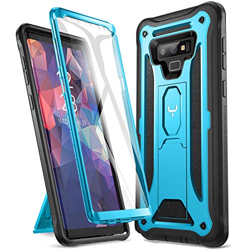 YOUMAKER Kickstand Case for Galaxy Note 9, Full Body with Built-in Screen Protector Heavy Duty Protection Shockproof Rugged Cover for Samsung Galaxy Note 9 (2018) 6.4 inch - Blue