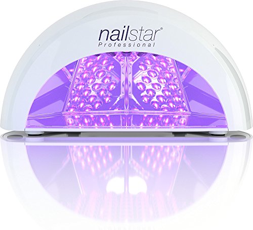 NailStar Lampada a LED Professionale Asciuga Smalto per Unghie. Per tecniche di applicazione Shellac, Semipermanente e Gel. Con Timer da 30sec, 60sec, 90sec e 30min (Bianco)
