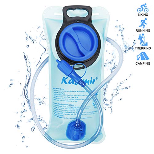 Kasimir Sacca Idratazione 2L Sacca del' Acqua Sistema di Idratazione Vescica Portatile con Valvola Mordente - BPA Gratuito Antibatterico per Zaino Idratazione, Ciclismo, Escursionismo, Camminata