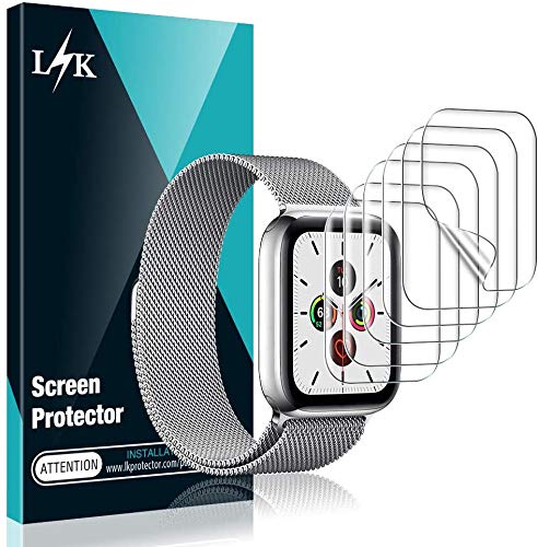 L K 6 Pezzi Pellicola Protettiva per Apple Watch 40mm Series 5/4, Proteggi Schermo e pellicole in TPU [Senza Bolle] [No Lifted Edges] [qualità Premium] HD Clear Pellicola