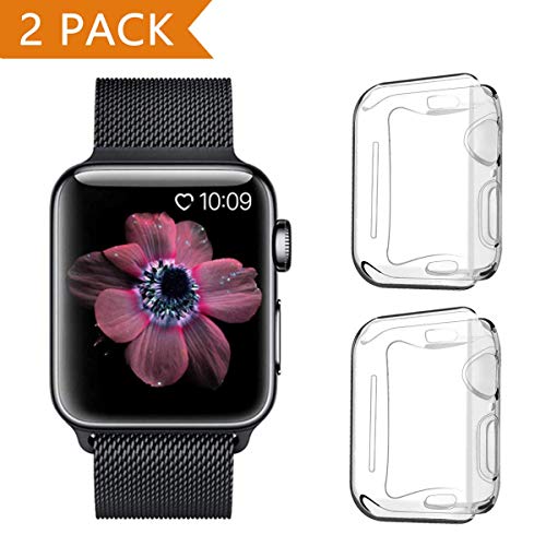 PEYOU Cover per Apple Watch Series 5/Series 4 44mm (2 Pezzi), Proteggi Schermo iwatch 4 [Copertura Completa] [HD Clear] [Anti-Graffio] Custodia Morbida in TPU per Apple Watch Series 5/ Series 4