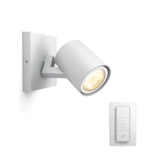 Philips Lighting Hue Runner White Single Faretto LED Singolo con Dimmer Incluso GU10, 5.5 W, Bianco, 11 x 9 x 10.9 cm, 1 pezzo