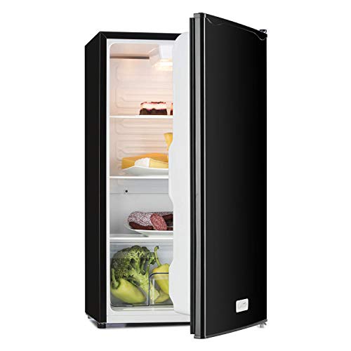 KLARSTEIN Beerkeeper - Frigorifero, Frigo 92 Litri, 83 cm, 3 Ripiani, Scompartimento Verdure, Termostato a 7 Stadi, Illuminazione Interna, Potenza nominale 60 W, Silenzioso, Nero Lucido