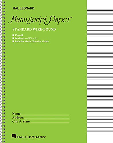 Standard Wire Bound Manuscript Paper: Green Cover