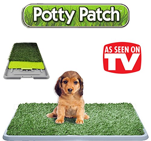 L'originale Potty Patch! Lettiera in erba sintetica per cani - Tappetino toilette wc ideale per cuccioli - Sostituisce i panni assorbenti - Antibatterico ed antiodore - Ideale per la pipi in casa dei nostri cagnolini - Per cani fino a 7KG - Grande circa 70 x 44 x 5 cm