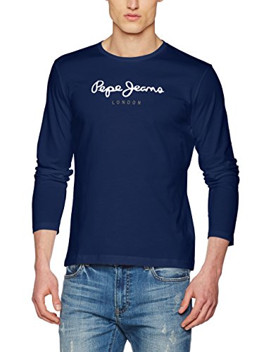 Pepe Jeans Eggo Long PM501321 T-Shirt, Blu (Navy 595), X- L arge Uomo