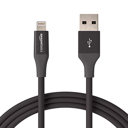 AmazonBasics - Cavo compatibile da USB A a Lightning - Certificato Apple MFi - 1,8 m - Confezione da 1, Nero