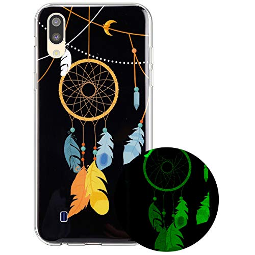 Robinsoni Cover Compatible con Samsung Galaxy M10 Cover TPU Silicone Flessibile Case Effetto Luminoso Custodia Verde Notte Splendore Cover Splendente di Notte Cover Splendente Nel Buio Bumper Cover