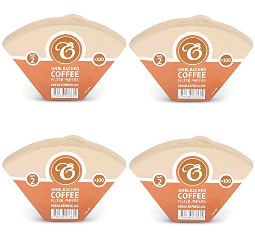 EDESIA ESPRESS - 400 filtri caffè americano in carta non sbiancata - forma a cono - misura 2