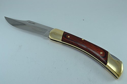 Coltello Celaya Caccia Puma Ottone legno rosso 10 cm