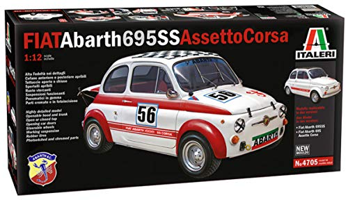 Italeri 4705S 4705-1:12 FIAT Abarth 695 SS/Assetto Corsa, modellismo, modellismo, non verniciato.