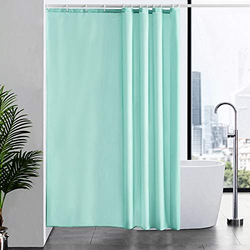 Furlinic Tende Doccia Anti-Muffa Tessuto in Poliestere Verde Tende Doccia Angolare Impermeabile Lavabile Tenda Vasca da Bagno con 12 Ganci Tenda Doccia 180x210cm.