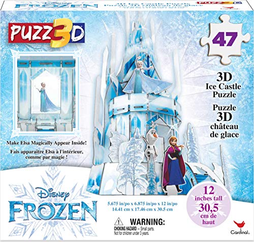 Frozen II, Puzzle in Plastica da 47 Pezzi, Il castello di Ghiaccio di Elsa Tridimensionale, Dagli 8 Anni in Su