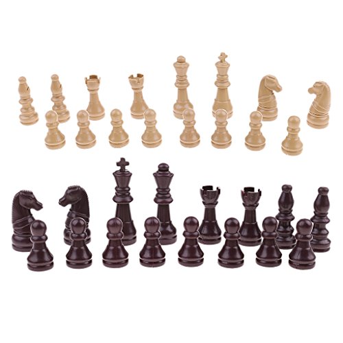 F Fityle Pezzi degli Scacchi in Plastica, Pedine Figurine Figurine Figurine per Giochi da Tavolo di Strategia, Set Completo 32 Pezzi