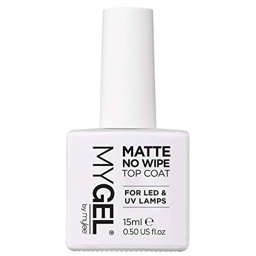 Mylee Matte No Wipe Clear Top Coat per gel UV LED Nail Soak Off Polish 15ml - Finitura facile e veloce per unghie naturali, estensioni acriliche e punte - Pedicure professionale per manicure
