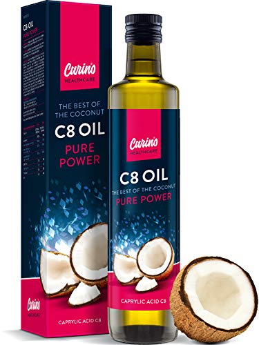 Olio C8 MCT da olio di cocco puro al 100% acido caprilico 500 ml - inodore e insapore