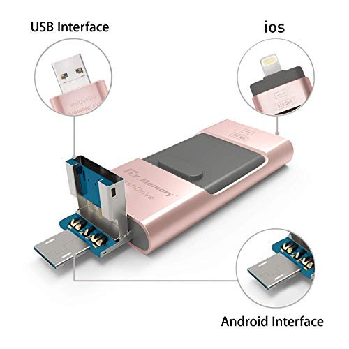 Memoria USB 32GB, Colourstone Dual Drive Mini USB Stick Pendrive Portatile Compatibile con Samsung Huawei Smartphones e Tablet Memory Esterno (3 en 1)