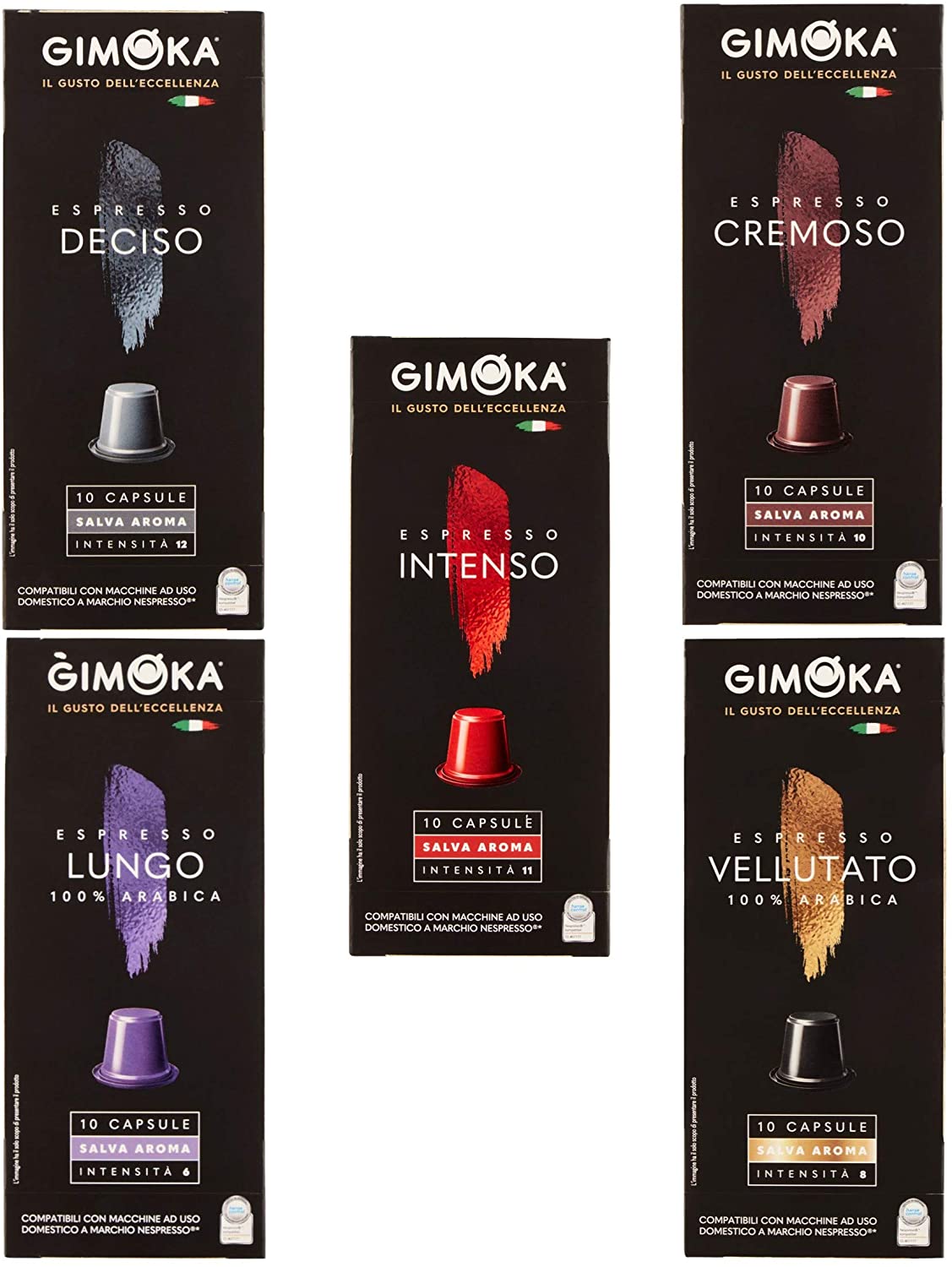 Gimoka Capsule Caffè Compatibili con Macchine Nespresso - 100 Capsule