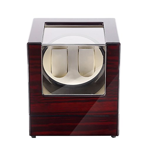 Uten watch winder Scatola orologio a carica automatica in legno per 2 orologi da polso