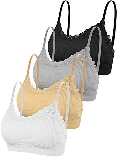 Voqeen Intimo Sportivo Reggiseno Bandeau Reggiseno Strisce Verticali Senza Cucitura Donna Top Posteriore di Bellezza Senza Spalline Bra Fascia per Seno Elastico Cassa Pettorale Rimovibile (B)