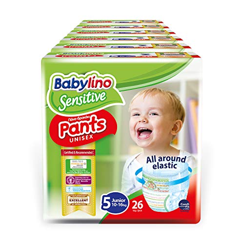Babylino Sensitive Pants Junior, 156 Pannolini Mutandina Taglia 5 (10-16Kg)