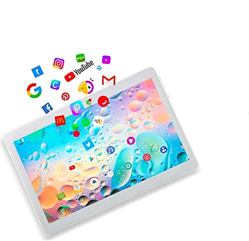 Deca core Tablet 10 Pollici Android 10 OS,4G LTE Dual SIM，4 GB di RAM, 64 GB di spazio di archiviazione,WiFi/WLAN/Bluetooth/GPS TYD-109 (Argento)