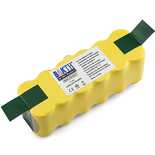 BAKTH Batteria di Ricambio Ni-MH 4500mAh 14.4V per Aspirapolvere Roomba 500 510 520 530 532 540 545 550 552 555 560 570 580 581 600 610 620 630 650 660 700 760 770 780 790 800 870 880