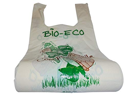 PZ 150 Shoppers A Rotolo BIO Compost Busta di PLASTICA Biologica 23 X 45 Sacchetto con Manico per Alimenti