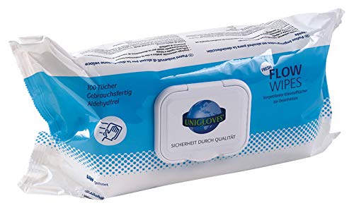 Unigloves FLOW WIPES fresh Reinigungs - Salviette igieniche disinfettanti, confezione da 100 pezzi
