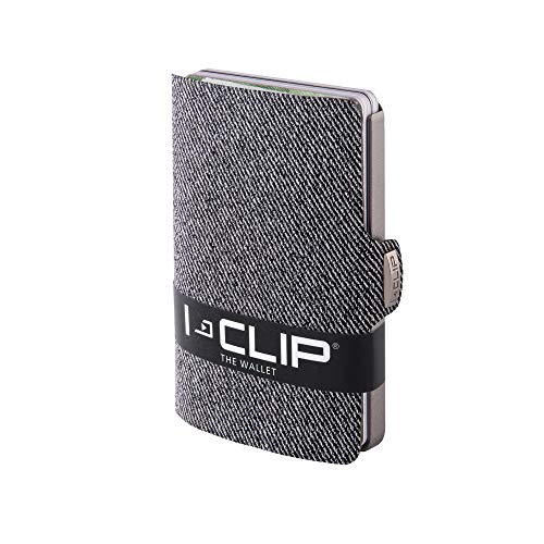 I-CLIP ® Portafoglio Jeans Grigio (Disponibile In 2 Versioni)