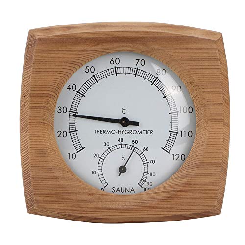 Cosiki Termometro per Sauna, termometro igrometro in Legno 2 in 1 igrometro Accessori per Sauna