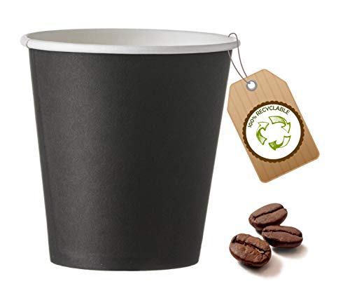 cubex professional 500 Bicchieri monouso in cartoncino biodegradabili Vari Formati per caffè Acqua o Bevande Calde e Fredde (Nero, 75 ML)
