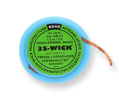 Spirig WICK2.2-1.5 3S-Wick Treccia di dissaldatura, larghezza 2,2 mm su 1,5 m, bobina antistatica