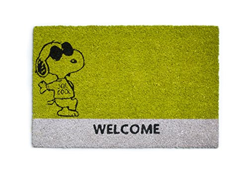 Excelsa Peanuts Zerbino Snoopy, Fibra di Cocco, Verde, 40 x 60 cm
