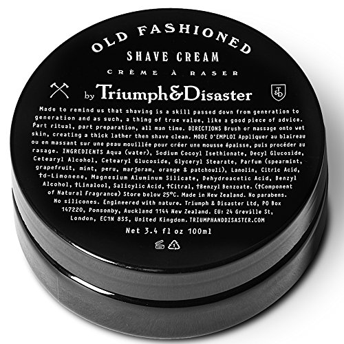 Triumph & Disaster Old Fashioned Shave Cream - 100ml Jar (Gives 100+ Shaves) – with Organic Compounds Coconut Oil Extracts & Active Agents to Deliver a Smooth Close & Comfortable Wet Shave