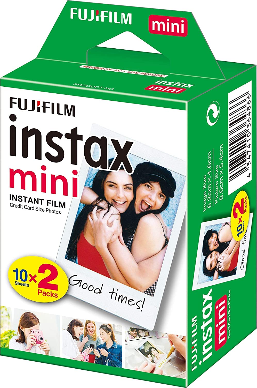 Fujifilm Instax Mini Film, Pellicola istantanea per fotocamere Instax Mini, Confezione da 20 foto, Formato foto 46 x 62 mm