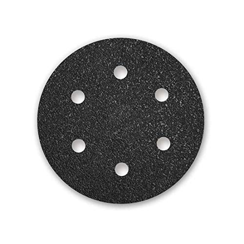 MENZER Black Dischi abrasivi velcrati, 225 mm, 6 fori, Grana 16, p. Levigatrici per muri (10 Pz.)