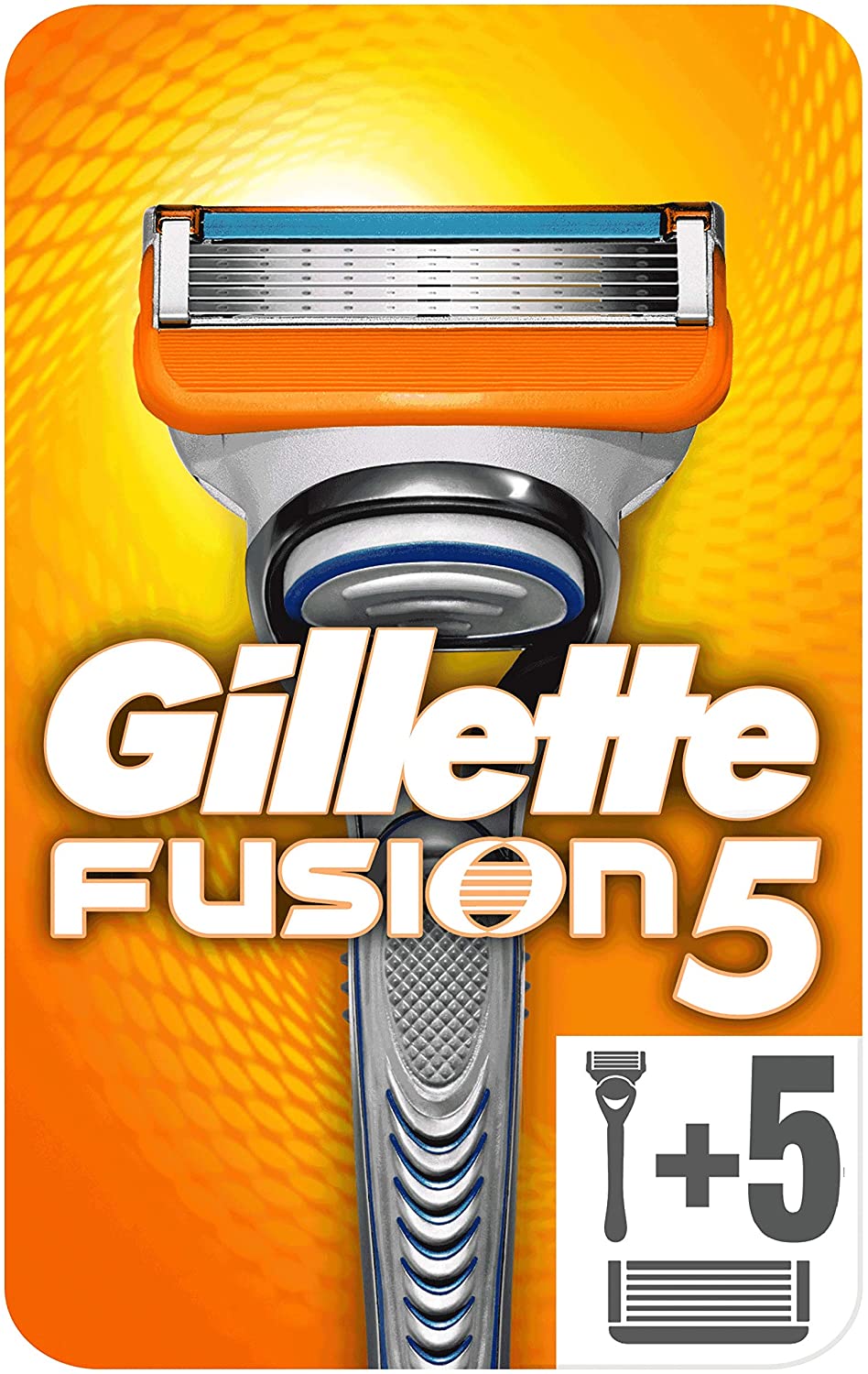 Gillette Fusion5 Rasoio da Uomo, 6 Testine, Pacchetto per Casella Postale, con 5 Lame Antiattrito per Rasatura Impercettibile
