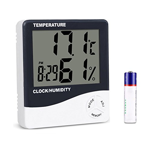 Mengshen Termometro igrometro digitale, misuratore di umidità per la temperatura interna per casa/ufficio/serra/cantina/auto/babyroom, TH02